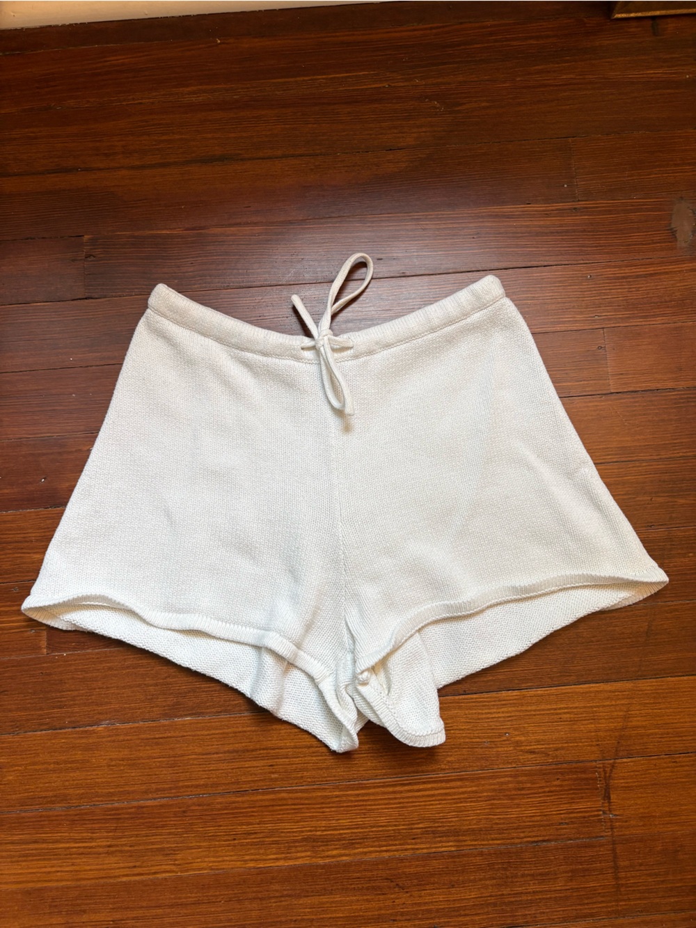 Kendall & Kylie Cream Knit Pull-On Beach Lounge Shorts